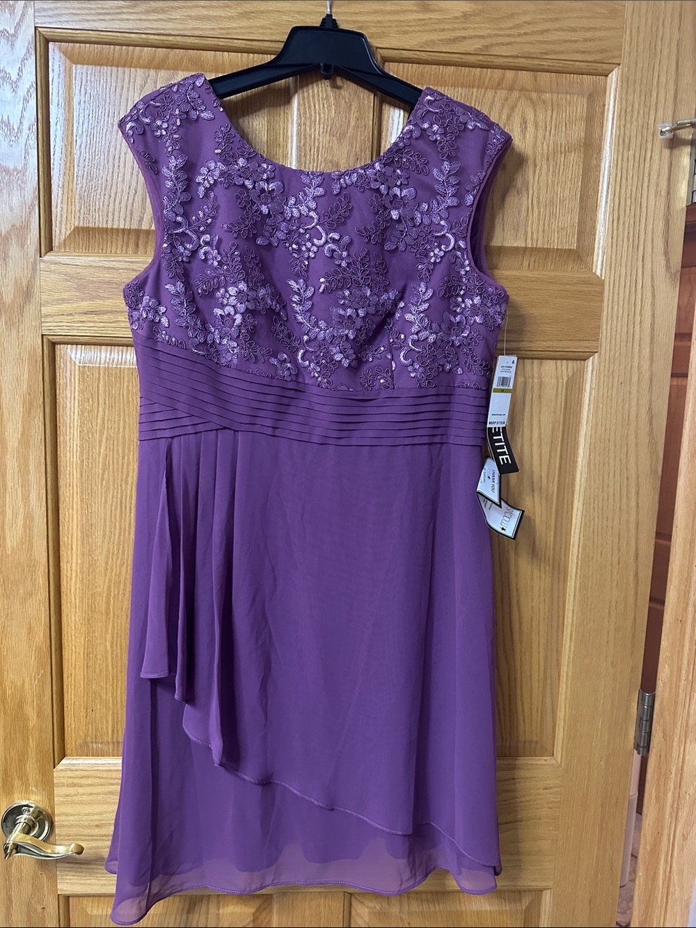 Alex Evenings dark mauve Embellished Midi Dress